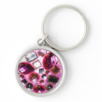 Pretty Pink Jewel Bling Key Chain
