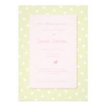 Pretty Pink Ladybug Girl Baby Shower Invitation