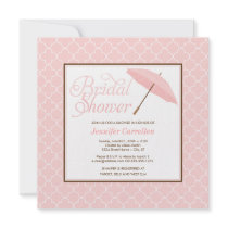 Pretty Pink Parasol Bridal Shower Invitation