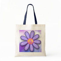 Pretty Pink Peace Sign Tote Bags