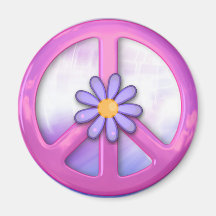 Pretty Pink Peace Sign Magnets