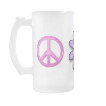 Pretty Pink Peace Sign Mugs