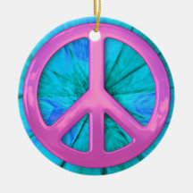 Pretty Pink Peace Sign Ornament
