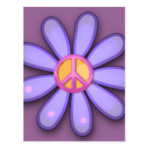 Pretty Pink Peace Sign Post Cards