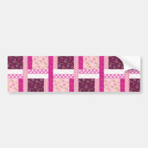 Pretty Pink Purple Patchwork Quilt Design Gifts Bumper Sticker