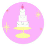 Pretty Pink Retro Cake stickers