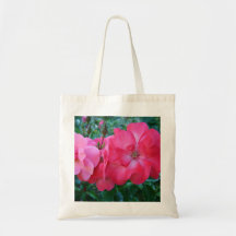 pretty pink rose flowers bag