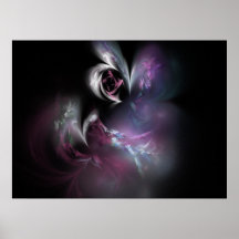 Pretty Pink Rose Fractal Print