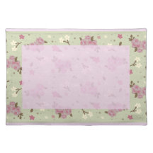 Pretty Pink Roses Vintage Floral Design Place Mat