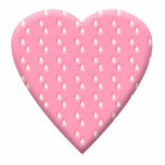 Pretty Pink Strawberry Heart on White. Cut Out