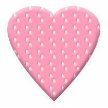 Pretty Pink Strawberry Heart on White. Cut Out