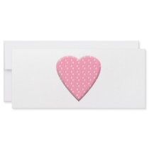 Pretty Pink Strawberry Heart on White. Full Color Rack Card