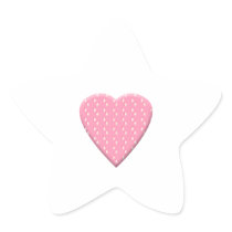 Pretty Pink Strawberry Heart on White. Stickers