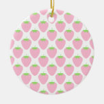 Pretty Pink Strawberry Pattern. Christmas Tree Ornaments