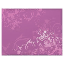 pretty pink swirl floral design letterhead template