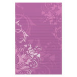 pretty pink swirl floral design lined paper personalized stationery