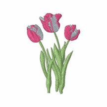 Pretty Pink Tulips Embroidered Tees