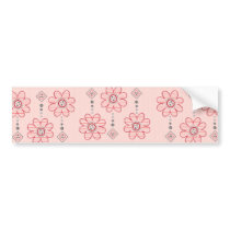 Pretty Pink Wall Flowers Design Bumper Stickers