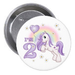 Pretty Pony 2nd Birthday Button