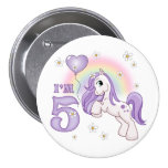 Pretty Pony 5th Birthday Button