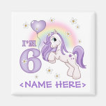 Pretty Pony 6th Birthday Refrigerator Magnets