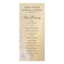 Pretty Posy Wedding Program - metallic champagne Invite