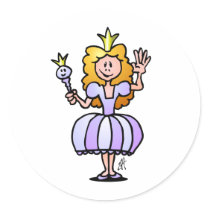 Pretty Princess Round Sticker