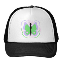 Pretty Purple And Green Butterfly Hat