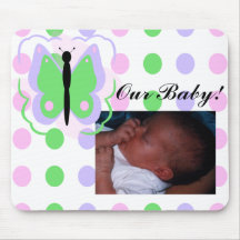 Pretty Purple And Green Butterfly Mousepad
