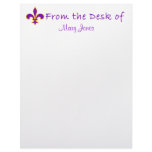 Pretty Purple Fleur de Lis Custom Stationery letterhead