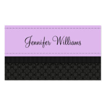 Pretty Purple Label Ribbon Business Cards