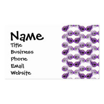 Pretty Purple Masquerade Masks Mardi Gras Business Card Templates