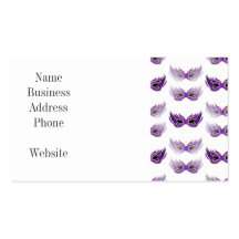 Pretty Purple Masquerade Masks Mardi Gras Business Cards