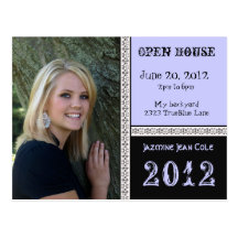 Pretty Purple Open House Postcard