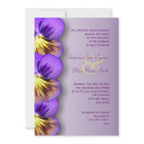 Pretty Purple Pansies Wedding Invitation