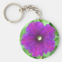 Pretty Purple Petunia Keychains