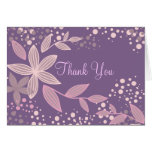 Pretty Purple & Pink Flower Thank You Card