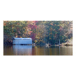 Pretty Reflection - Boathouse by the Water Photo Card
