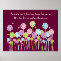 Pretty Retro Serenity Flowers & Butterflies Poster posters