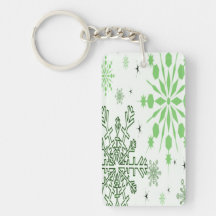 Pretty Snowflakes Rectangular Acrylic Keychains