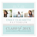 Pretty Swirl Photo Collage Graduation Invitation