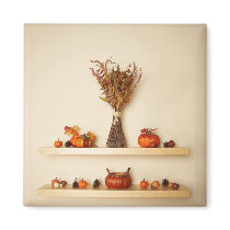 Pretty Thanksgiving Seasonal Decorations Fridge Magnet