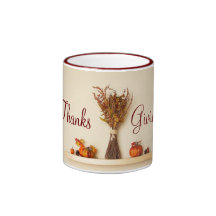 Pretty Thanksgiving Seasonal Decorations Mugs