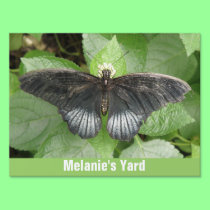 Pretty Tropical Butterfly and Flowers Custom Sign yard signs