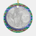 pretty turquoise blue photo frame ornaments