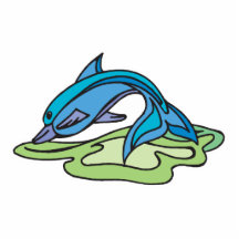 pretty turquoise dolphin design cut outs