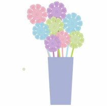 Pretty vase of flowers brooch