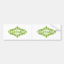 Pretty Vegetarian Design Bumper Stickers