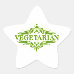 Pretty Vegetarian Design Star Sticker