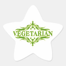 Pretty Vegetarian Design Star Sticker